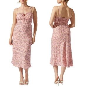 ASTR the Label Floral Shirred Midi Dress